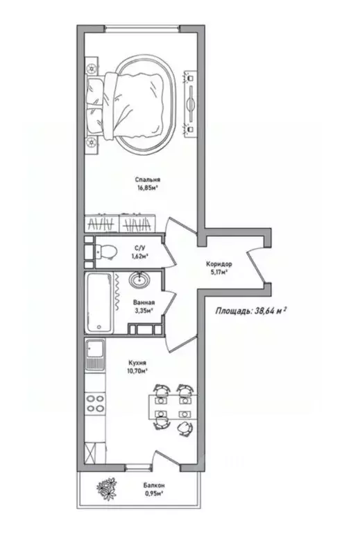 1-к кв. Ярославская область, Ярославль ул. Брагинская, 18к4 (38.64 м) - Фото 2