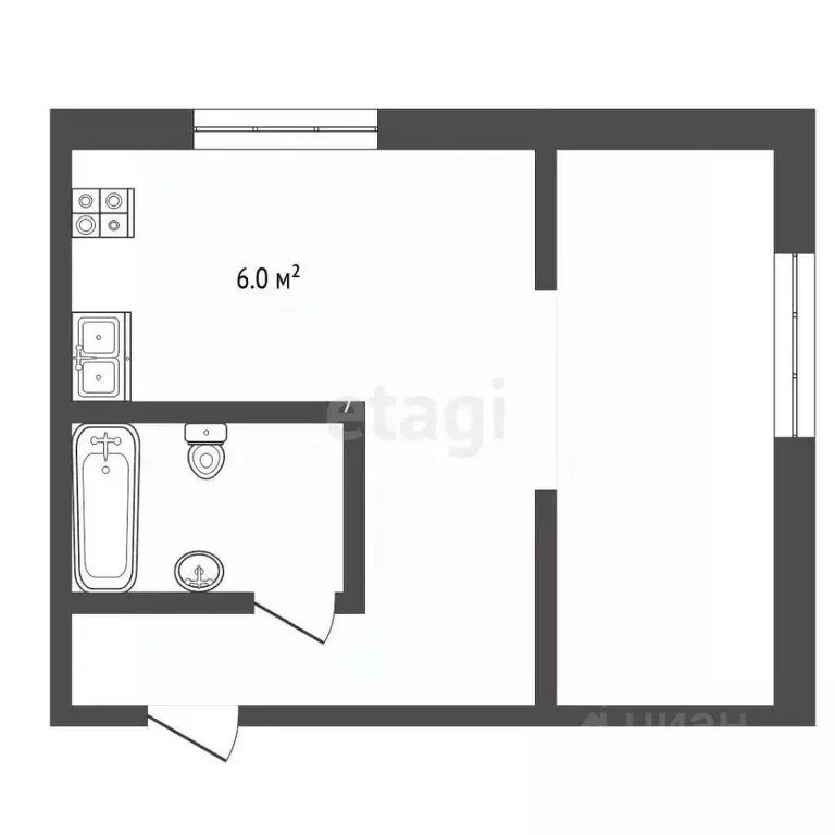 Студия Нижегородская область, Навашино ул. 50 лет Октября, 11 (34.0 м) - Фото 1