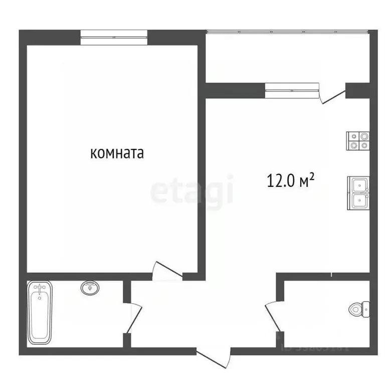 1-к кв. Ростовская область, Ростов-на-Дону просп. 40-летия Победы, ... - Фото 2