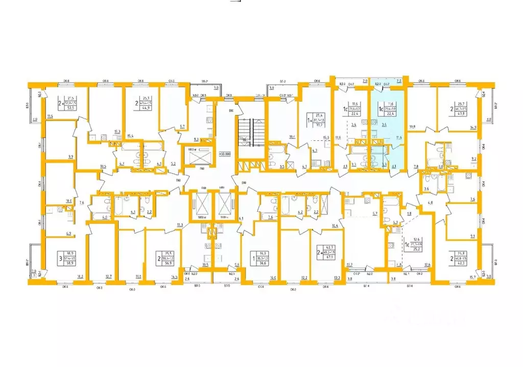 Студия Башкортостан, Уфа Инорс-4Б мкр, Акварель жилой комплекс (22.4 ... - Фото 1
