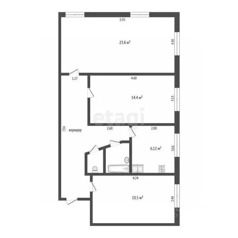 3-к кв. Тюменская область, Тюмень ул. Республики, 178 (70.5 м) - Фото 2