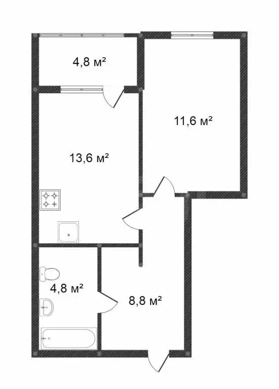 1-комнатная квартира: Тюмень, улица Николая Ростовцева, 24к1 (39 м) - Фото 1