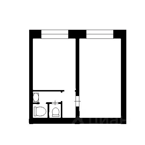 1-к кв. Татарстан, Казань Ботаническая ул., 16 (30.0 м) - Фото 2
