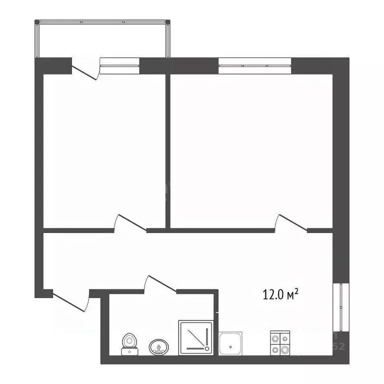 2-к кв. Ставропольский край, Пятигорск ул. Людкевича (42.5 м) - Фото 2