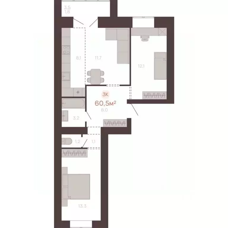 3-к кв. Алтайский край, Новоалтайск ул. Южсиба, 52А (60.5 м) - Фото 0