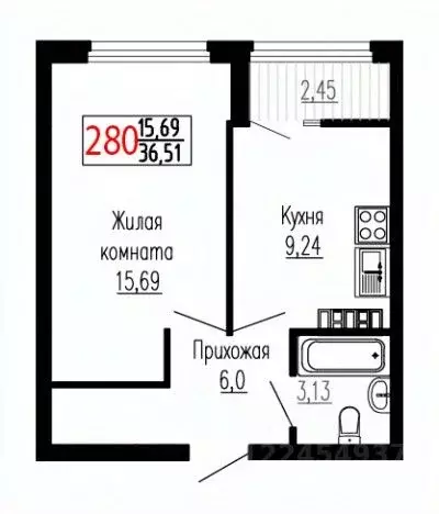1-к кв. Свердловская область, Екатеринбург ул. Лыжников, 3 (36.3 м) - Фото 0