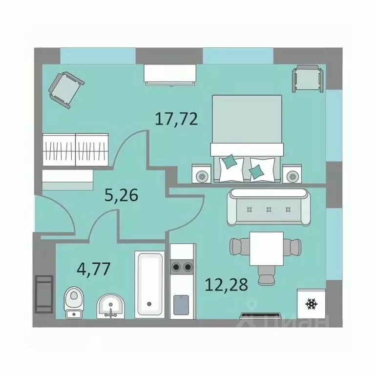 1-к кв. Санкт-Петербург Варфоломеевская ул., 6 (39.7 м) - Фото 0