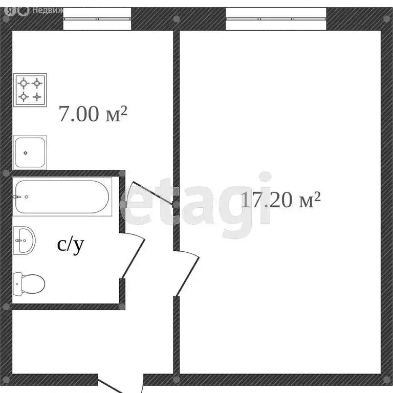 1-комнатная квартира: Калуга, Московская улица, 184 (30 м) - Фото 1