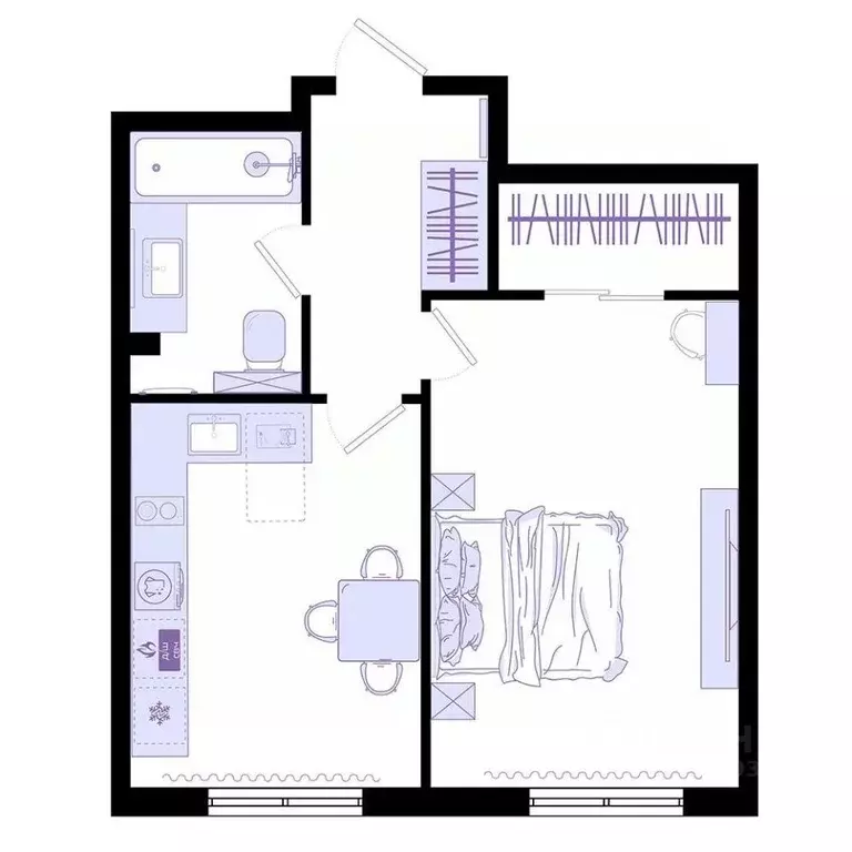 1-к кв. Приморский край, Владивосток Днепровская ул., 25к5 (42.9 м) - Фото 2