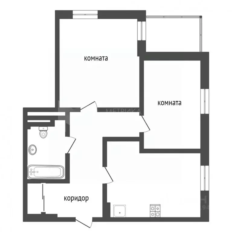 2-к кв. Тюменская область, Тюмень ул. Монтажников, 61 (55.5 м) - Фото 2
