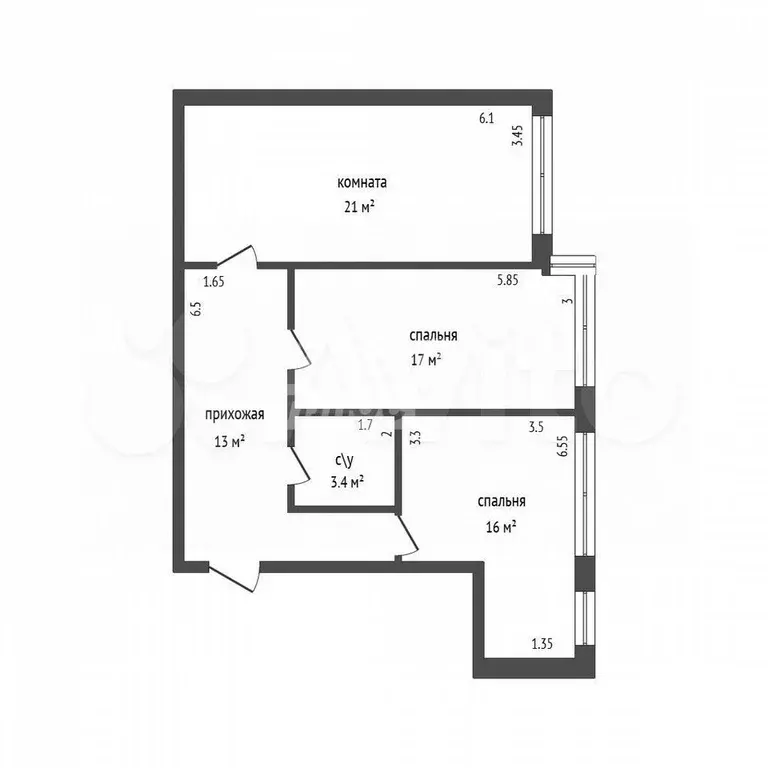 2-к. квартира, 71 м, 6/9 эт. - Фото 0