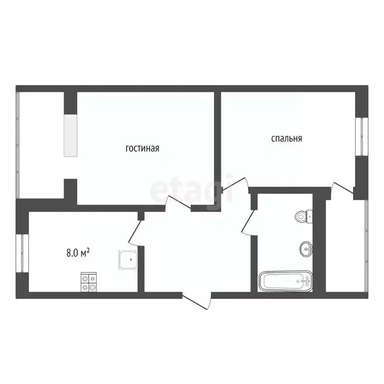 2-к кв. Астраханская область, Астрахань пл. Карла Маркса, 21 (60.0 м) - Фото 1