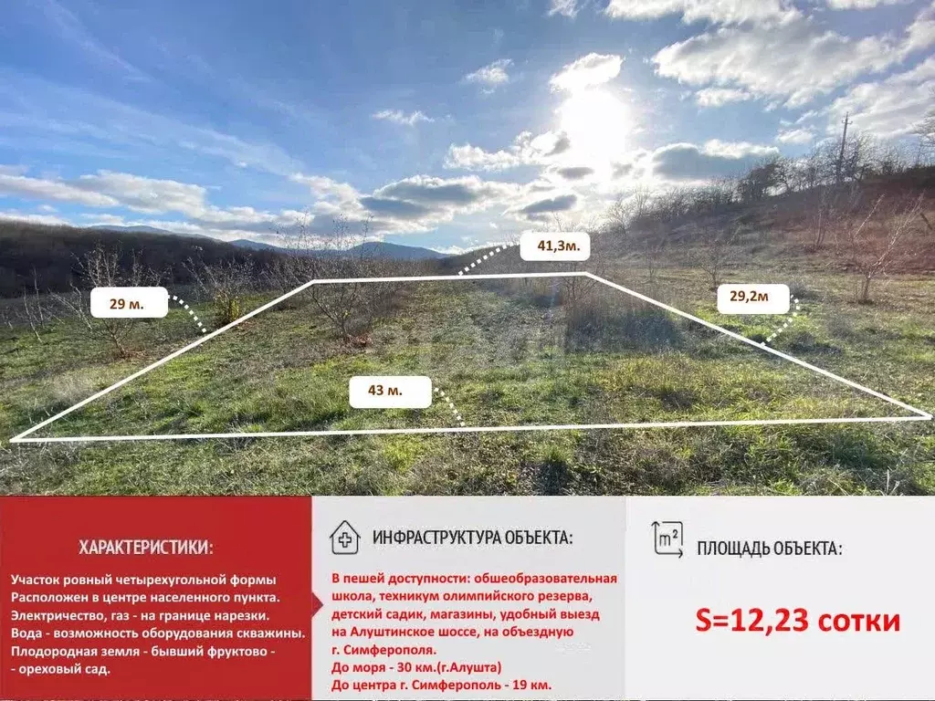 Участок в Крым, Симферопольский район, Добровское с/пос, с. ... - Фото 1