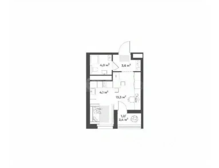 Студия Тверская область, Тверь ул. 2-я Красина, 64 (28.0 м) - Фото 1