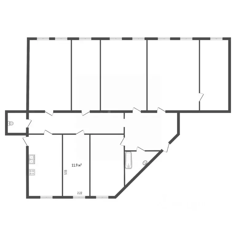 Комната Санкт-Петербург пер. Басков, 37-39 (11.8 м) - Фото 2