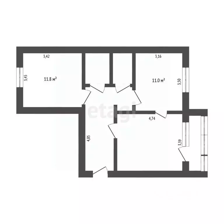 2-к кв. Ставропольский край, Ставрополь ул. 45-я Параллель, 32 (56.0 ... - Фото 2