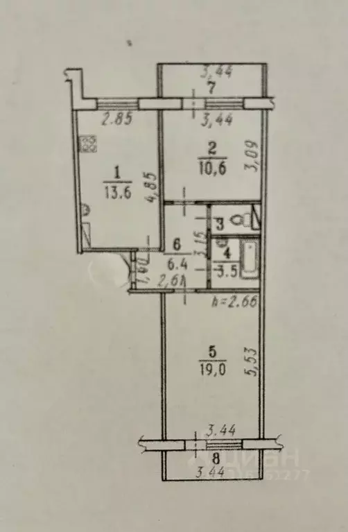 2-к кв. Омская область, Омск Барнаульская ул., 45 (55.0 м) - Фото 0