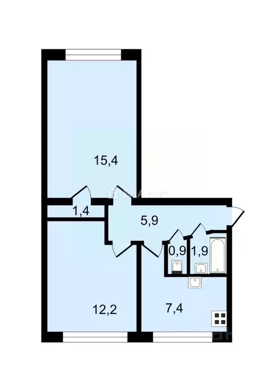 2-к кв. Санкт-Петербург ул. Шотмана, 10 (45.1 м) - Фото 1