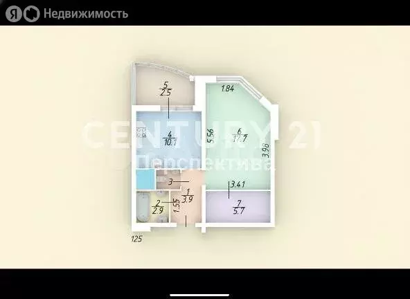 1-комнатная квартира: Люберцы, Преображенская улица, 17к1 (42 м) - Фото 2