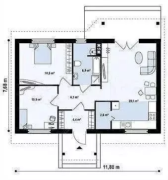 2-к. апартаменты, 48 м, 3/6 эт. - Фото 0