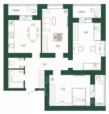 3-к кв. Самарская область, Волжский район, Смышляевка городское ... - Фото 1