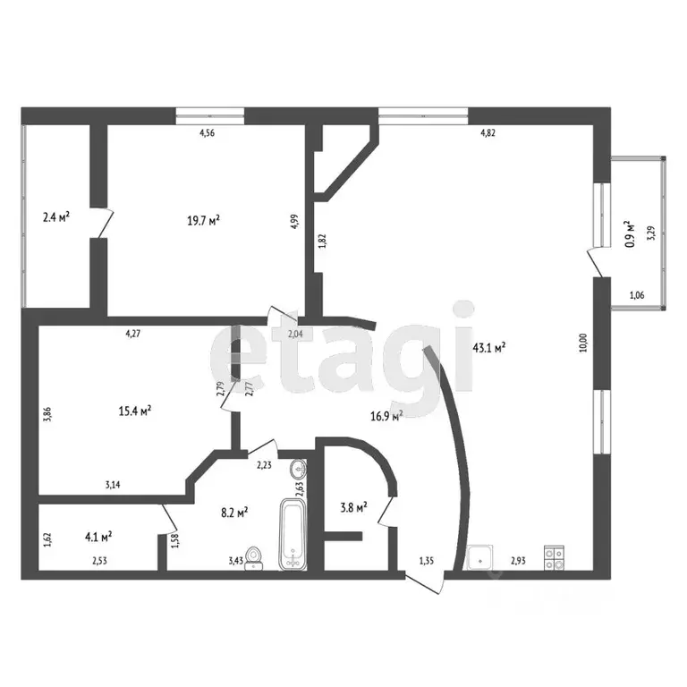 2-к кв. Тюменская область, Тюмень ул. Хохрякова, 10 (111.2 м) - Фото 2