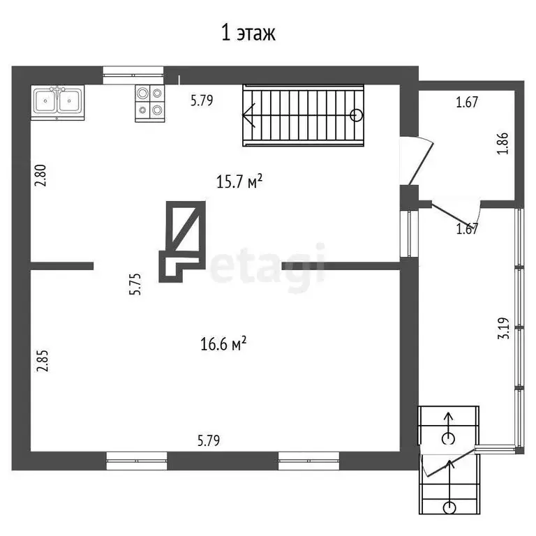 Дом в Новокузнецк, СНТ Строитель-1 КМС (56.1 м) - Фото 1