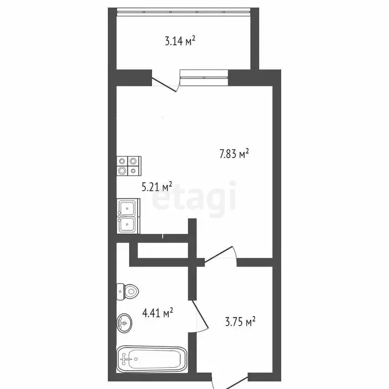 Квартира-студия: Ульяновск, улица Аблукова, 14 (21.2 м) - Фото 1
