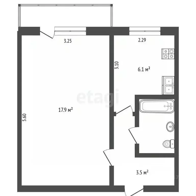 1-к кв. Крым, Симферополь ул. Русская (30.0 м) - Фото 0