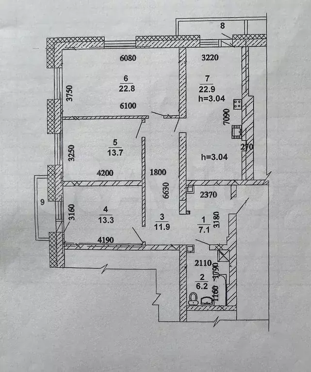 4-к. квартира, 97,7 м, 18/18 эт. - Фото 0