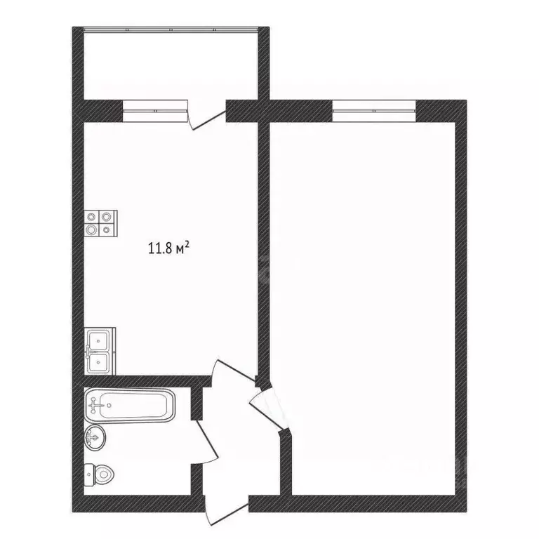 1-к кв. Вологодская область, Вологда ул. Карла Маркса, 15 (34.4 м) - Фото 2