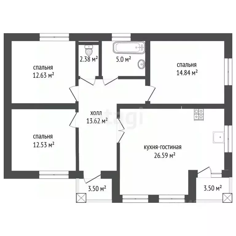 Дом в Калужская область, Калуга городской округ, д. Воровая 58 (105 м) - Фото 1