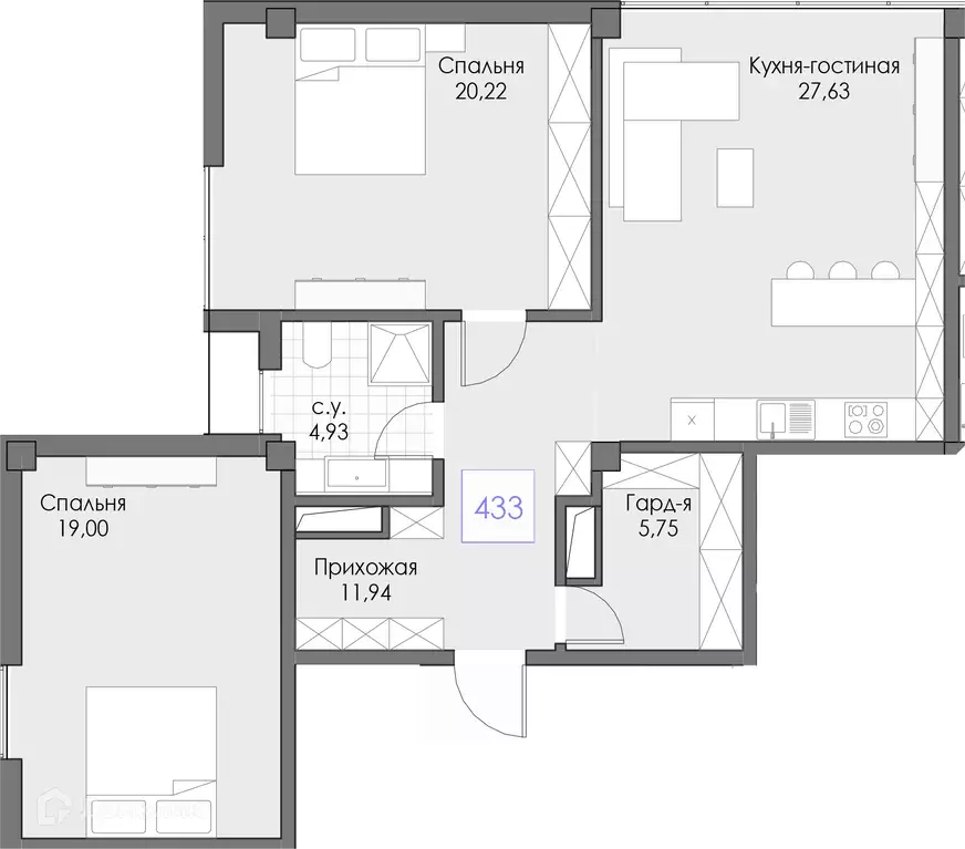 Продаётся 3-к квартира, 89.47 м - Фото 0