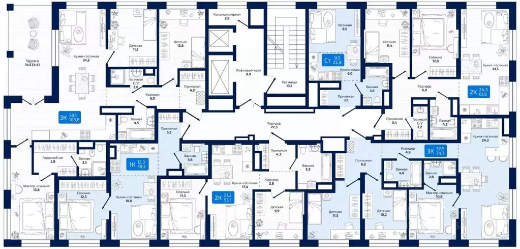 3-к кв. Самарская область, Самара ул. 8-я Радиальная, 31 (74.4 м) - Фото 2
