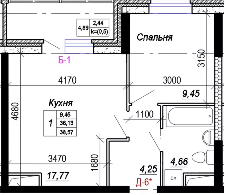 1-к кв. Тверская область, Конаково  (38.0 м) - Фото 1