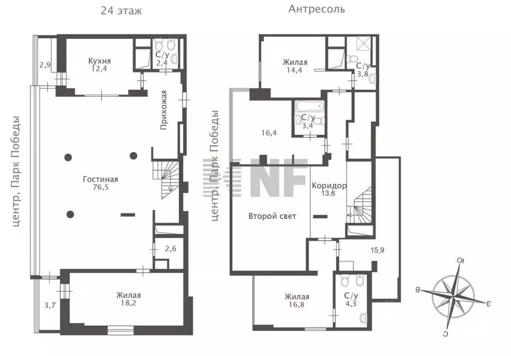 5-к кв. Москва Можайское ш., 22к1 (205.5 м) - Фото 2