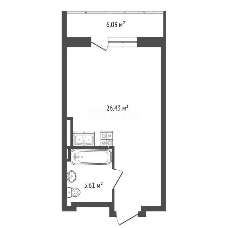 Квартира-студия: Ростов-на-Дону, Пушкинская улица, 97 (37 м) - Фото 1