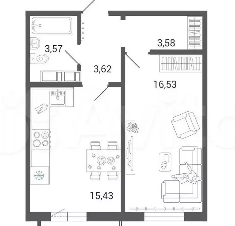 1-комнатная квартира: Магнитогорск, проспект Ленина, 114/4 (43.5 м) - Фото 0