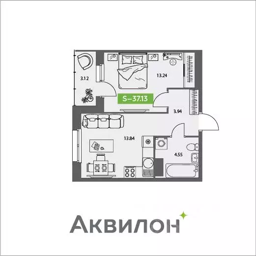 1-к кв. Архангельская область, Северодвинск Аквилон Север жилой ... - Фото 0