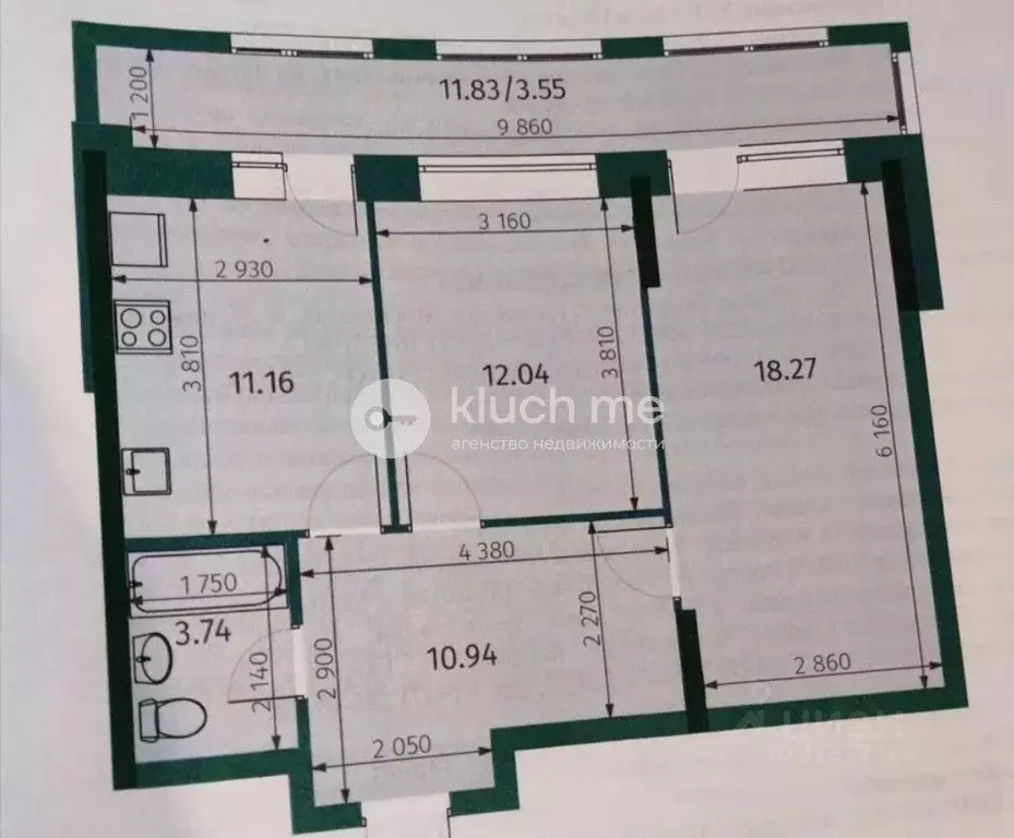 2-к кв. Татарстан, Казань Бухарская ул., 32к3 (59.0 м) - Фото 2