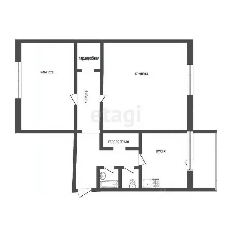 2-к кв. Ханты-Мансийский АО, Сургут ул. 30 лет Победы, 56/1 (59.5 м) - Фото 1