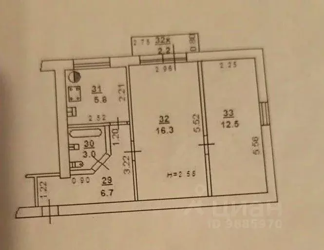 2-к кв. Ростовская область, Ростов-на-Дону Казахская ул., 89 (43.0 м) - Фото 1