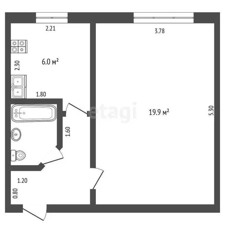 1-комнатная квартира: Вологда, улица Некрасова, 69 (32 м) - Фото 0