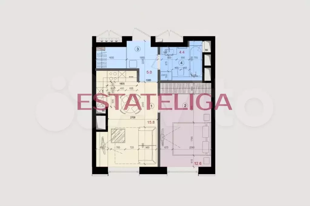 2-к. квартира, 40 м, 14/16 эт. - Фото 0