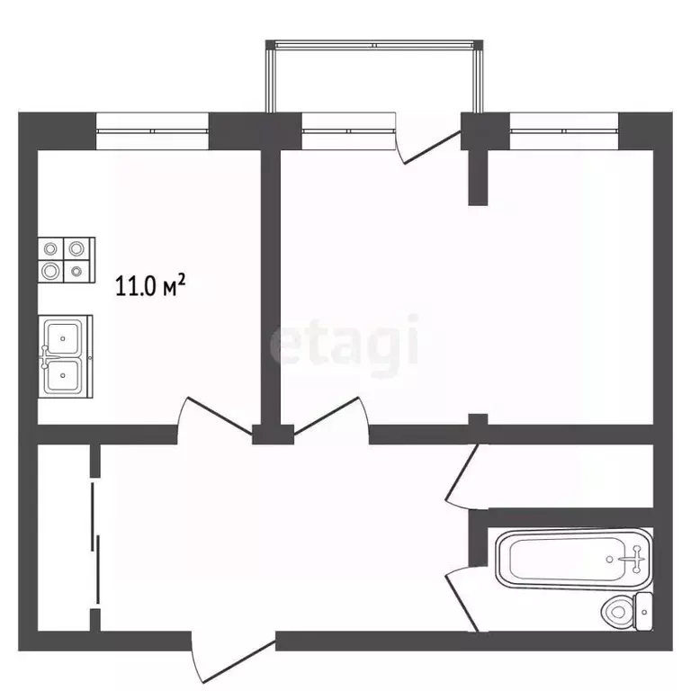 1-к кв. Камчатский край, Елизово ул. Виталия Кручины, 25/4 (37.8 м) - Фото 2
