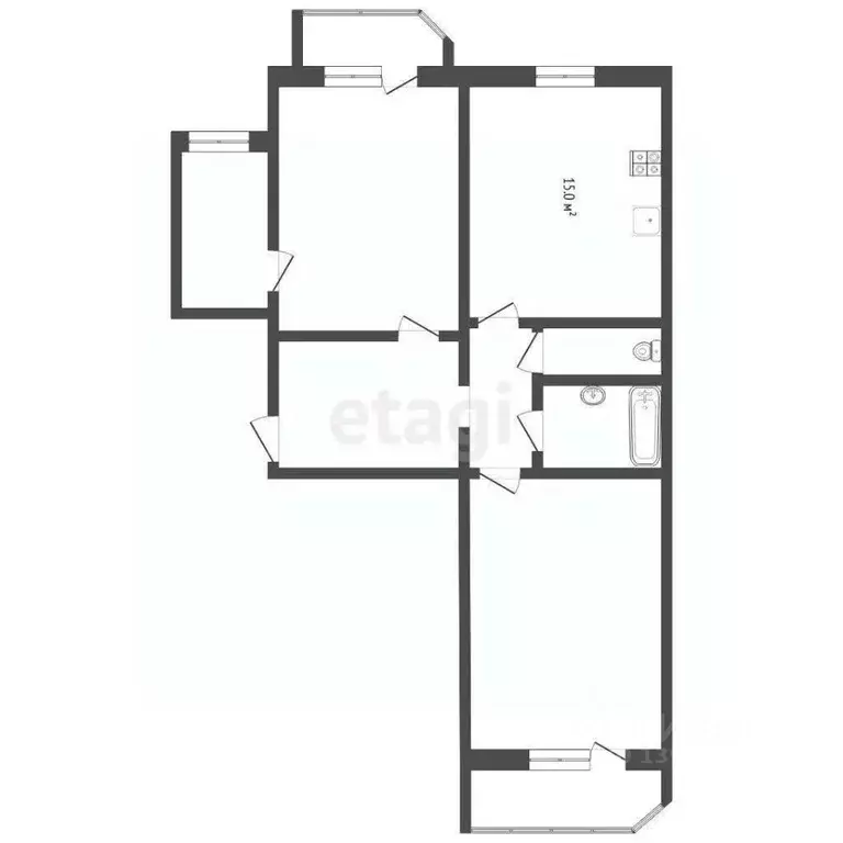 2-к кв. Тюменская область, Тюмень Широтная ул., 100к4 (67.0 м) - Фото 2