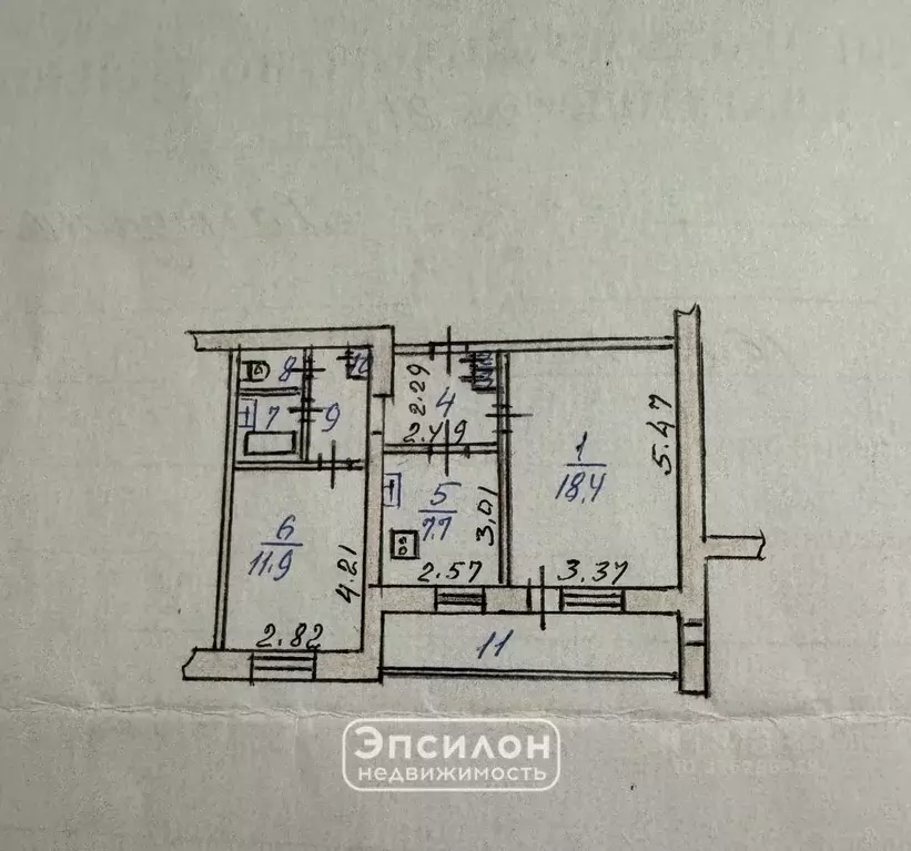 2-к кв. Курская область, Курск ул. Халтурина, 3 (49.3 м) - Фото 2