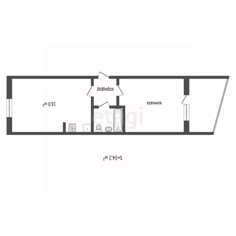 1-к кв. Тюменская область, Тюмень ул. 30 лет Победы, 92 (33.5 м) - Фото 1
