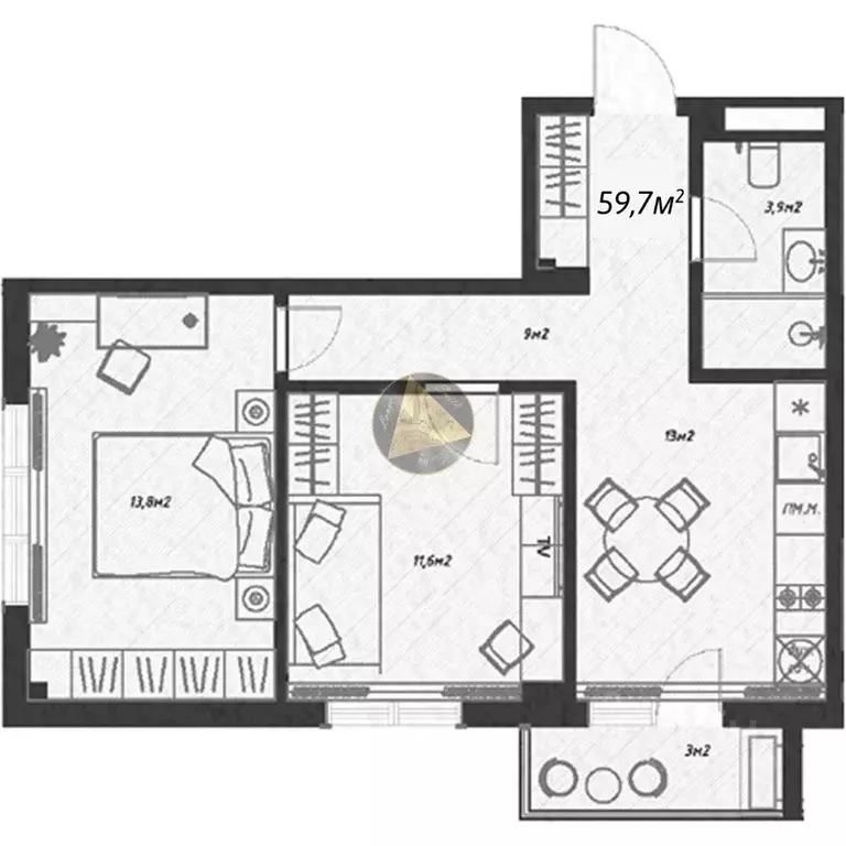 2-к кв. Краснодарский край, Сочи ул. Ленина, 290/8к6 (59.7 м) - Фото 2