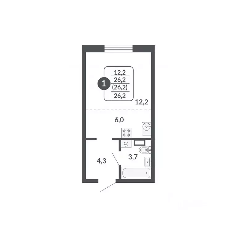 1-к кв. Кировская область, Киров  (26.2 м) - Фото 1